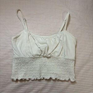 White ruffled Hollister tank top